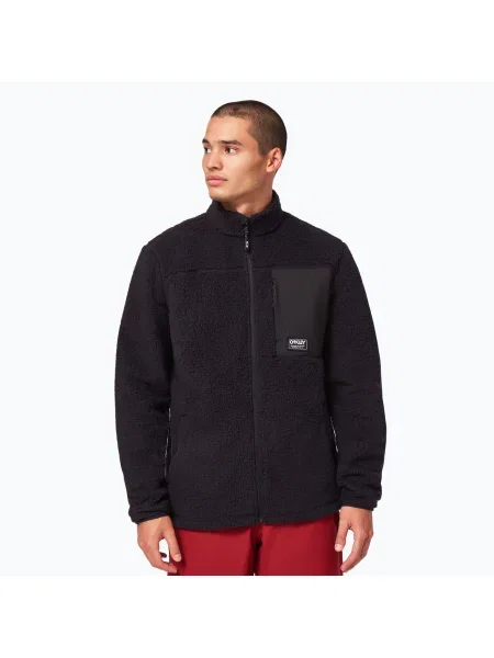 Férfi Oakley Mountain Fire Sherpa blackout melegítőfelső. Méret: M fekete