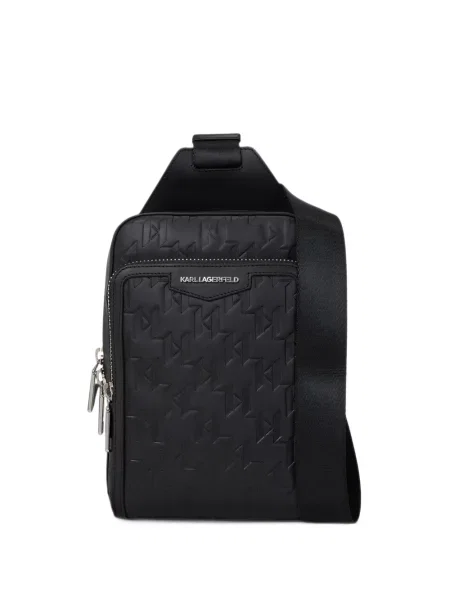Geantă crossbody Karl Lagerfeld K/Monogram din piele negru