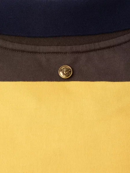 Tricou Versace cu dungi din jerseu maro