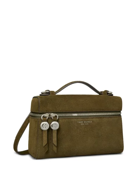 Top Tory Burch din piele de căprioară verde