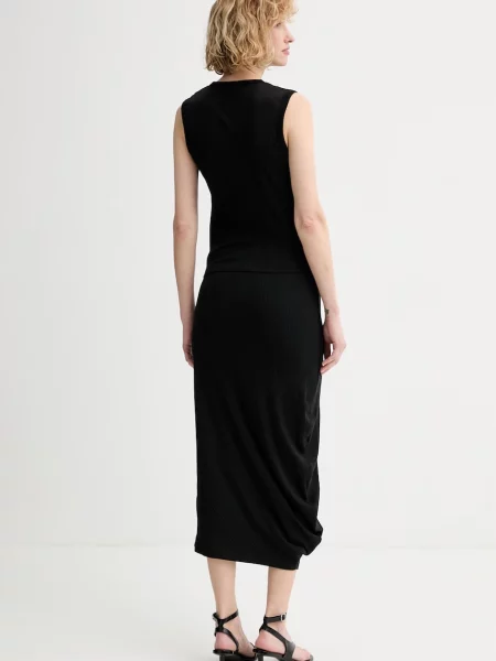 Calvin Klein sukienka asymetryczna z czarna