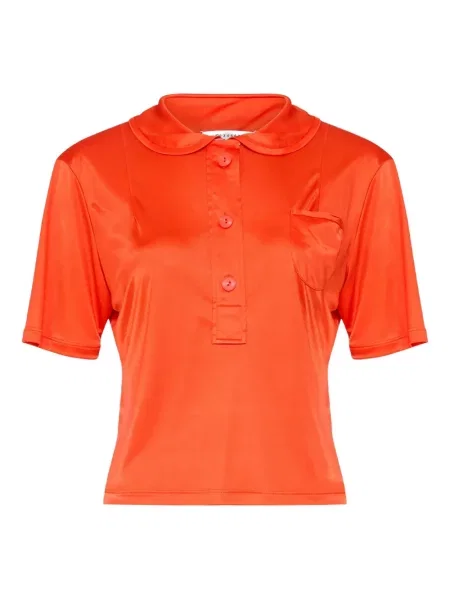 Satynowe polo Maison Margiela pomarańczowe