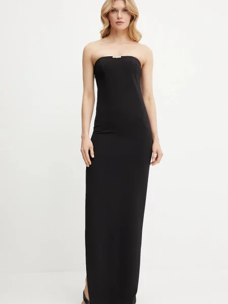 Elisabetta Franchi Sukienki Kobieta M Długa Sukienka z Detalem z Dżetów czarny