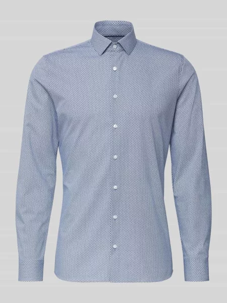 Koszula casual krój slim fit z kołnierzykiem kent Olymp No. Six błękitna