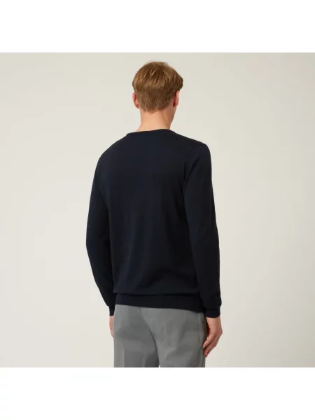 Sweter Harmont & Blaine z kaszmiru z dekoltem w łódkę niebieski