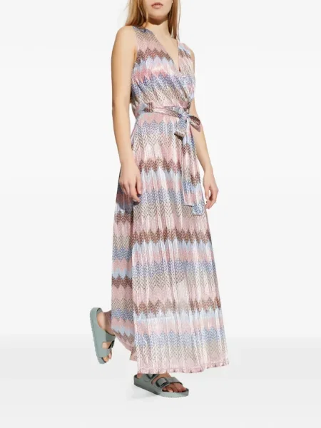 Rochie maxi Melissa Odabash cu dungi de costum roz