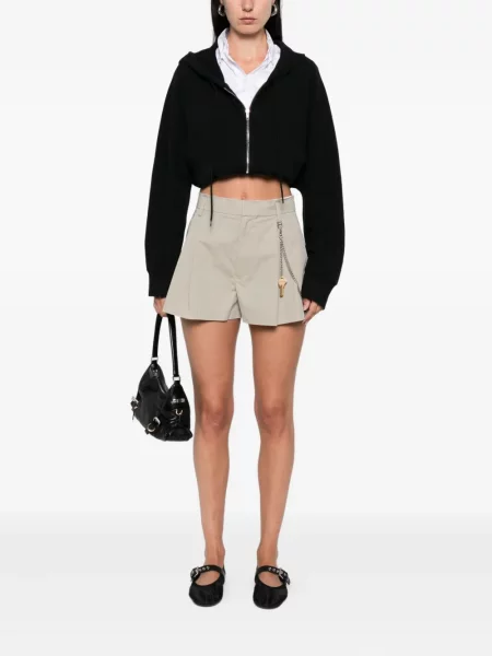 Pantaloni scurți Alexander Wang plisate verde