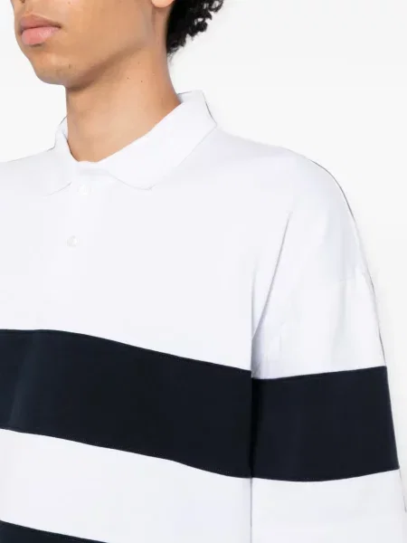 Tricou polo Darkpark cu dungi alb