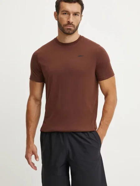 Тениска за трениране Reebok Endure Athlete с изчистен дизайн кафяво