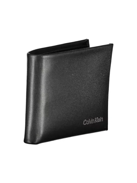 Lniany portfel Calvin Klein czarny