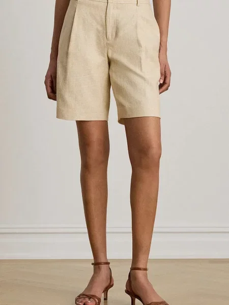 Lauren Ralph Lauren pantaloni scurți pentru femei din in bej