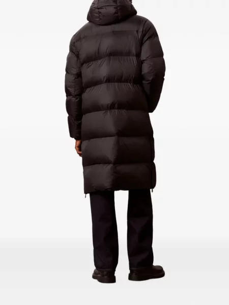 Lung geacă Calvin Klein cu glugă negru