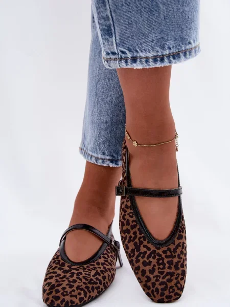 Balerini Boto cu model leopard negru