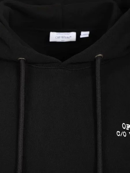 Hanorac cu glugă Off-white cu imagine alb