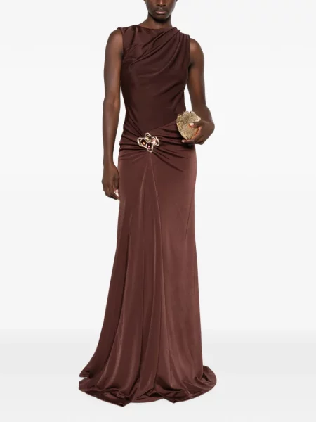 Rochie maxi Rebecca Vallance drapată maro