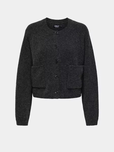 Кардиган Only темно-сірий акрил/поліестер сірий