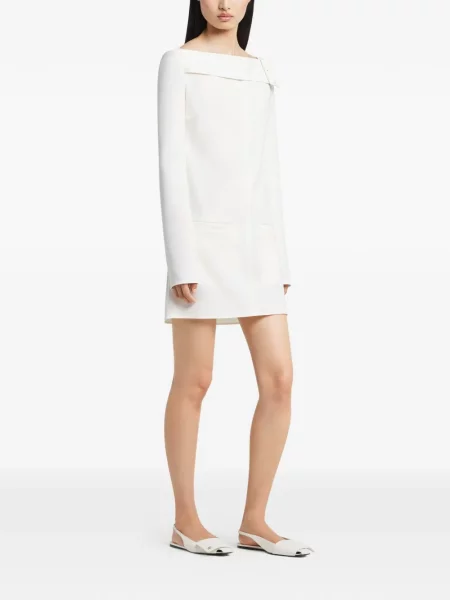 Rochie maxi Courreges cu cataramă lungă de costum alb