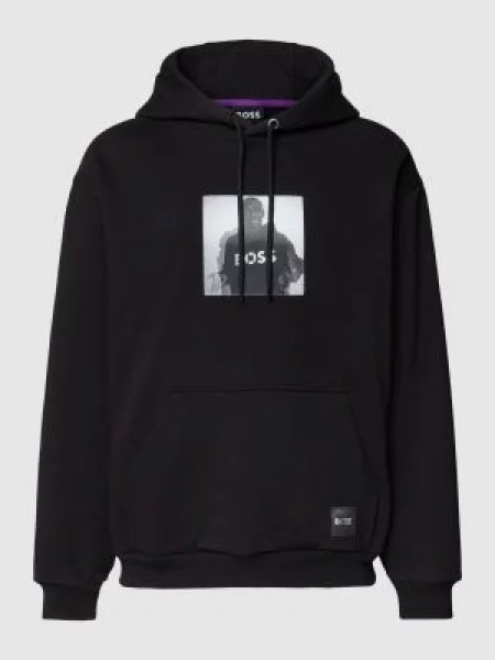 Bluza z kapturem Boss czarna