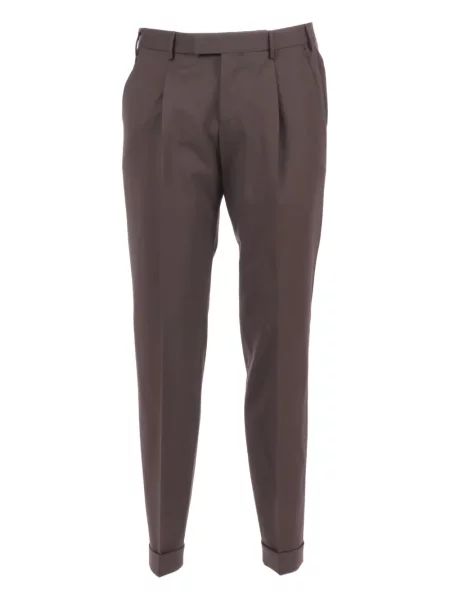 Pantaloni Pt Torino plisate maro