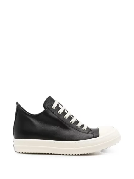Sneakerși Rick Owens cu șireturi din piele negru
