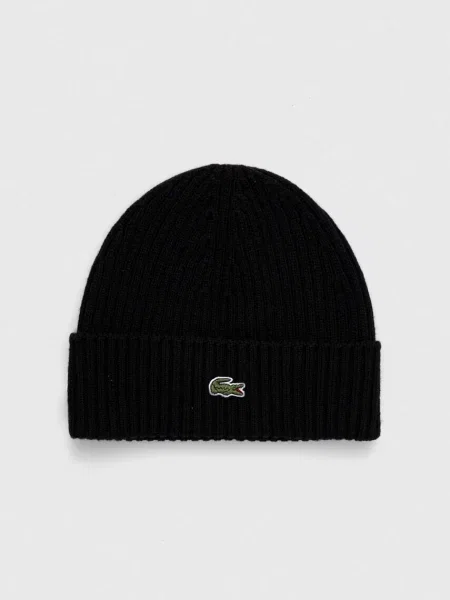 Lacoste căciulă de lână maro de lână negru
