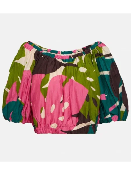 Top Velvet de mătase cu imagine