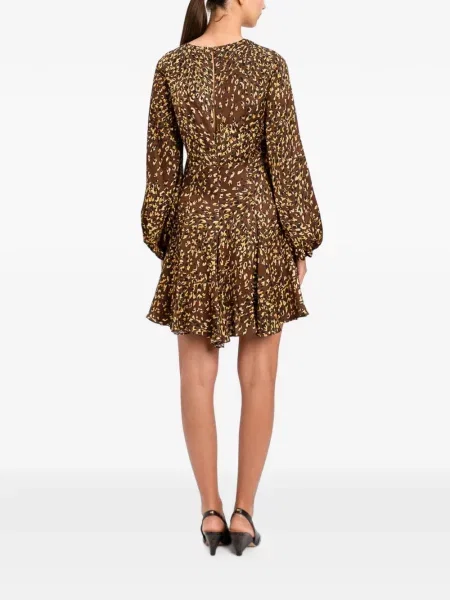 Rochie mini Twinset cu imagine cu decolteu în V maro