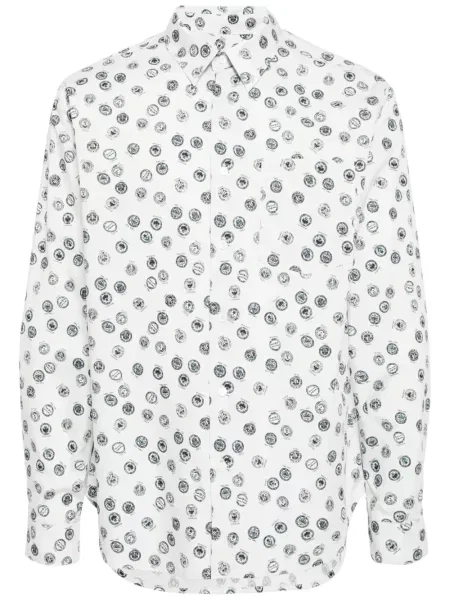 Košile Maison Kitsuné s potiskem modrá