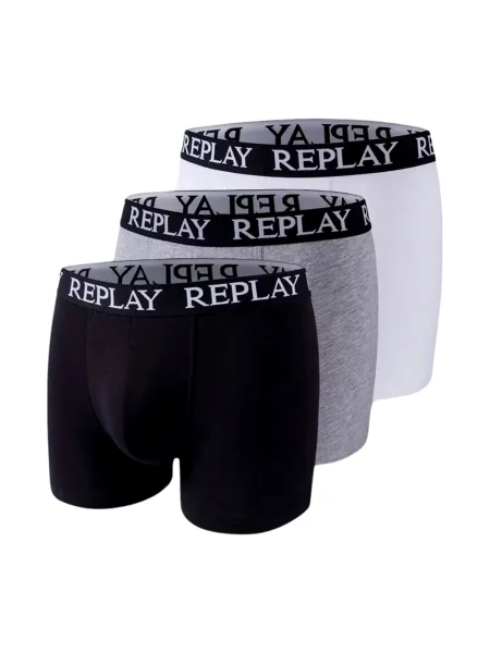 REPLAY Boxeri gri deschis / gri amestecat / negru alb