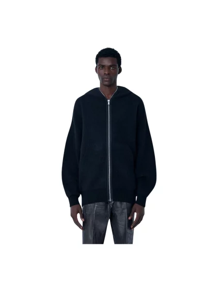 Sweter Rick Owens wełniany z kapturem czarny