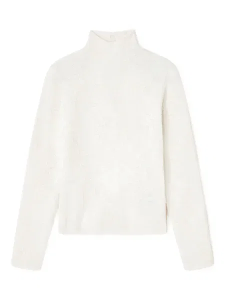 Top Ganni cu model floral din jacard alb