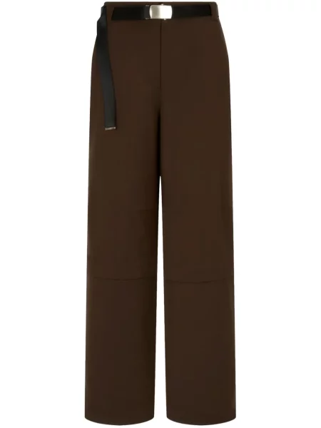 Cu centură pantaloni Studio Tomboy de lână maro