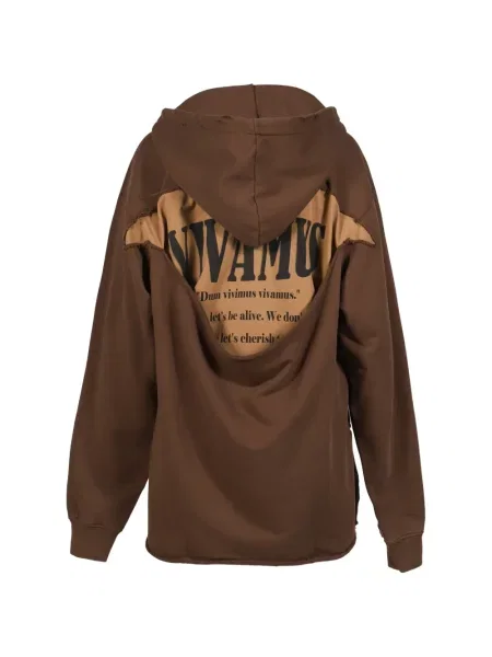Hoodie Vivamus με φθαρμένο εφέ καφέ