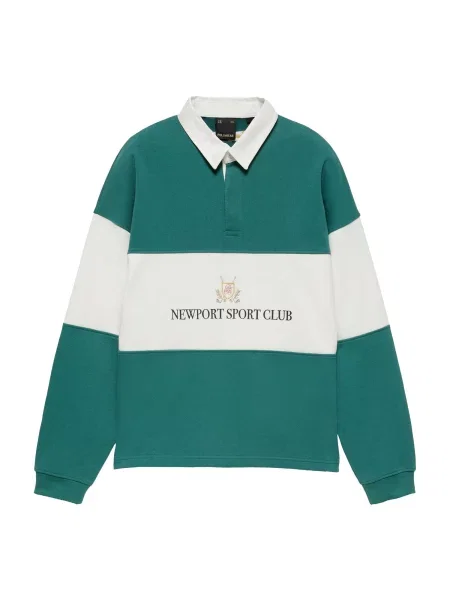 Pull&Bear Tricou verde smarald alb