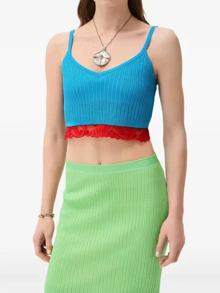 Top Versace tricotate albastru