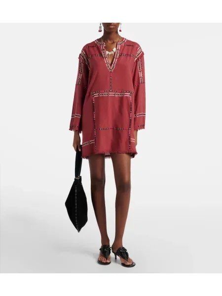 Tunică Isabel Marant de mătase roz