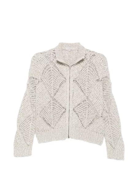 Cardigan Antonelli cu paiete tricotate gri