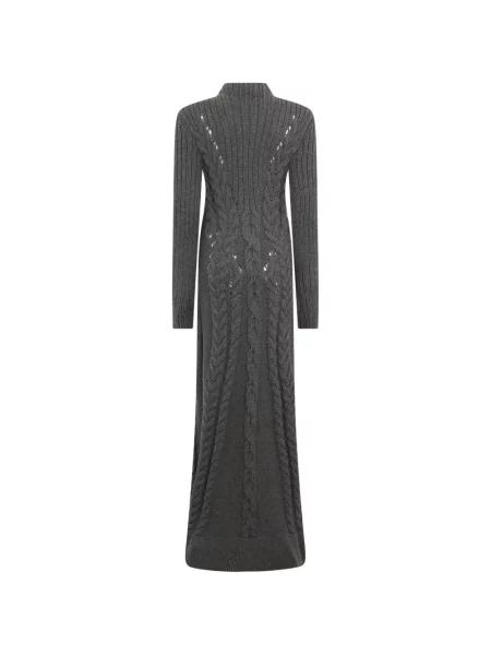 Rochie maxi Alberta Ferretti tricotate gri
