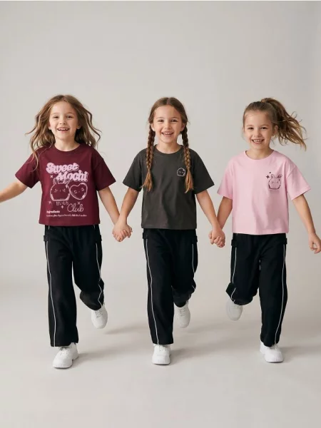 Sinsay oversize trička s potiskem 3 pack vícebarevná