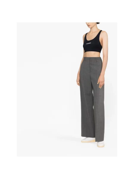 Top sportowy Jil Sander z logo czarny