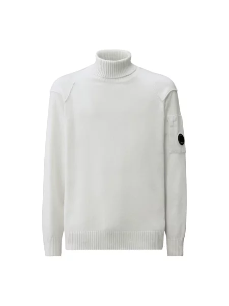 Sweter z golfem C.p. Company wełniany biały