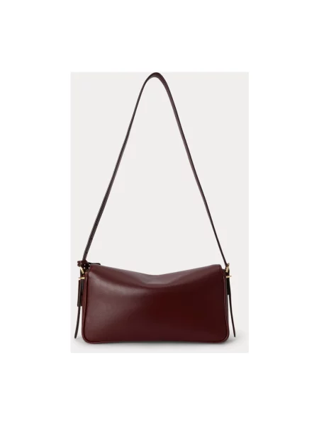Lauren Ralph Lauren torebka crossbody skórzana czerwona