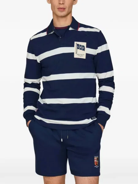 Lung tricou polo Hackett London albastru