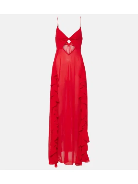 Rochie maxi Bananhot cu volane de costum roșu