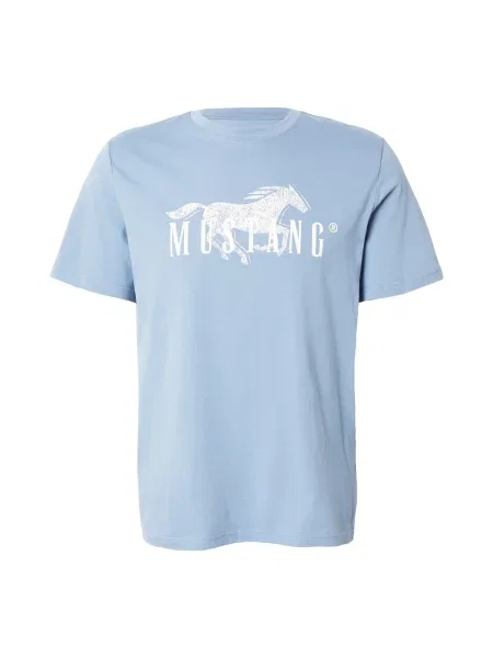 MUSTANG Tricou Austin albastru deschis alb