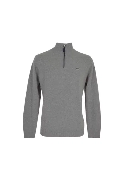 Sweter Lacoste z dżerseju szary