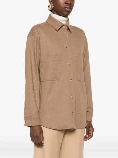 Geacă Max Mara cu model herringbone maro