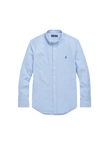 Koszula Polo Ralph Lauren w kratę popelinowa niebieska