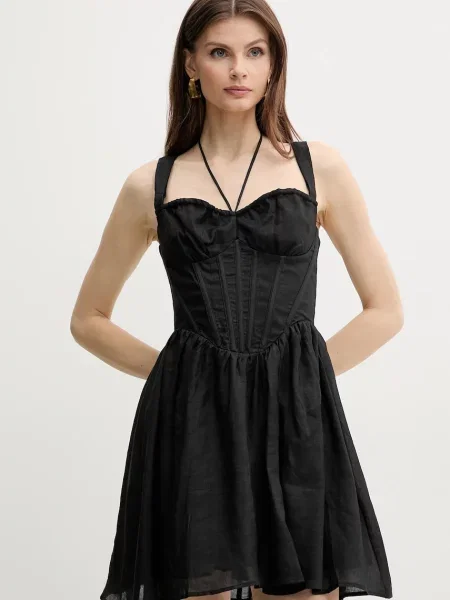 Bardot sukienka ESRA mini rozkloszowana czarny