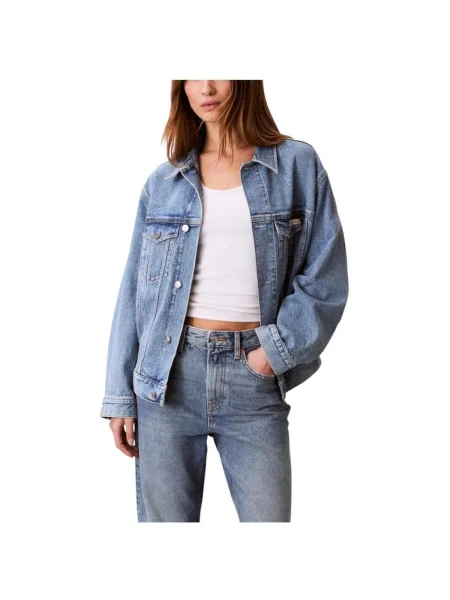 Geacă de blugi Calvin Klein Jeans albastru